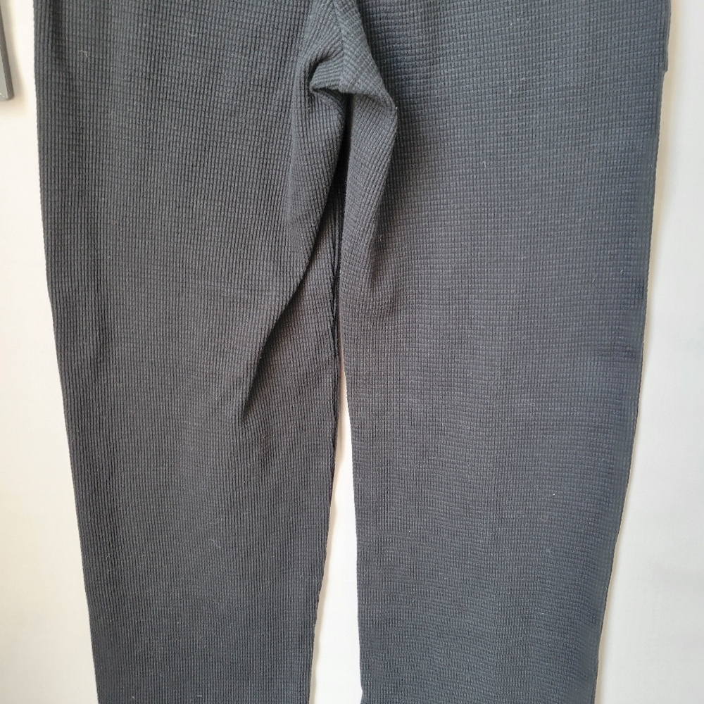 Aritzia Tna Thermal Waffle Knit Wide‎ Leg Pant Black XS - Picture 8 of 12